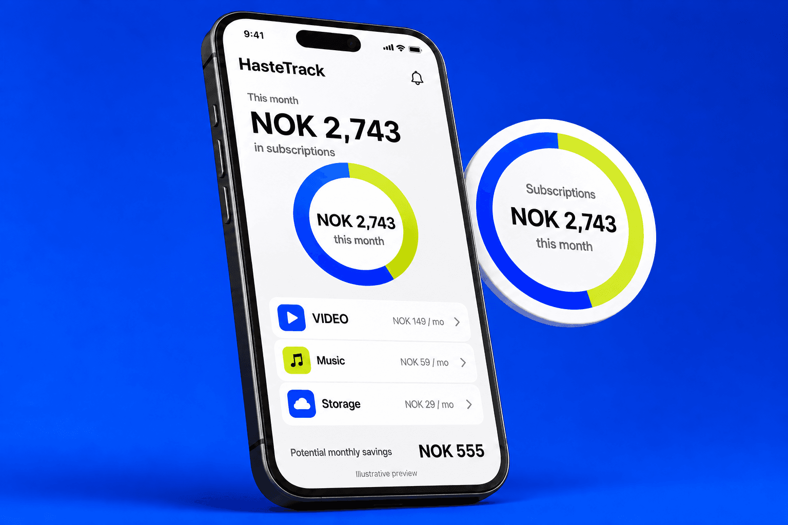 HasteTrack shows subscriptions and potential savings